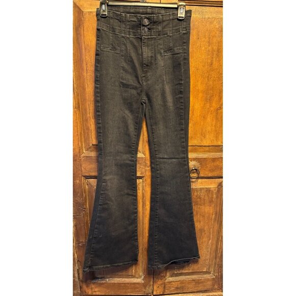 WE THE FREE People Flare Jeans‎ Wash Vintage Black Bell Size 25 - Picture 1 of 4